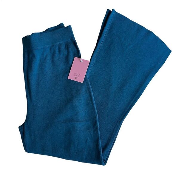 Victor Glemaud xTarget Large High Rise Flare Knit Pants Teal Sweater Bell Bottom - Picture 5 of 5